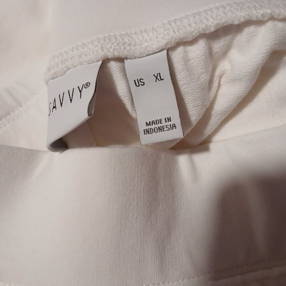 Sport Savvy Women's Eyelet Pocket Pull On Knit Shorts White SZ XL - Picture 6 of 6